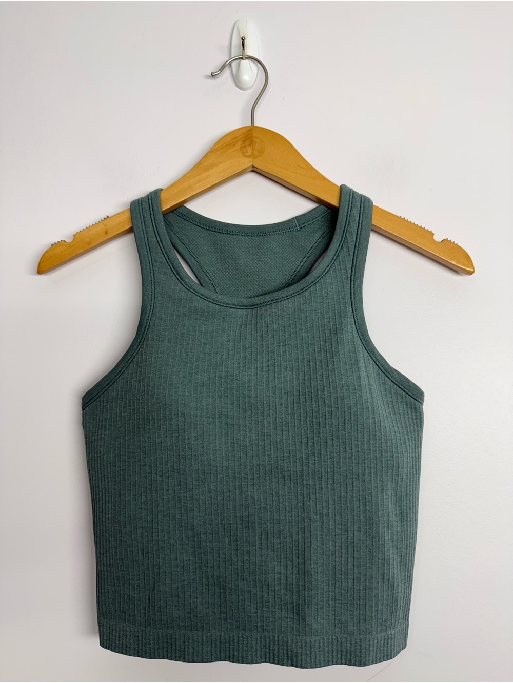 75: Lululemon Ebb To Street Racerback Crop Tank Top Tidewater Teal Size 6